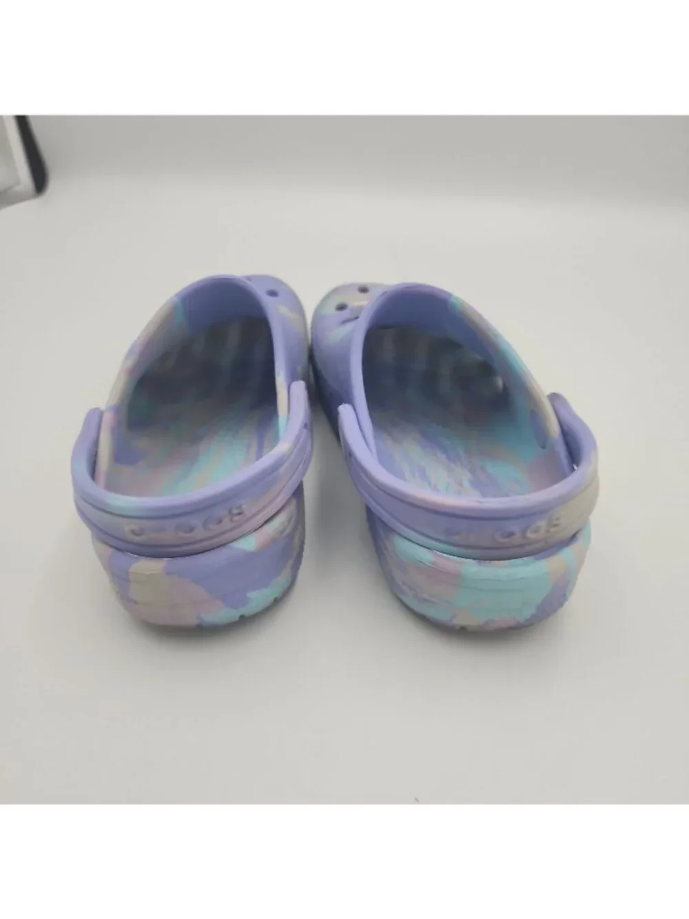 Crocs C11 Classic Marbled Tie-Dye Clog Purple Slip On Shoes Unicorn Cat Charms
